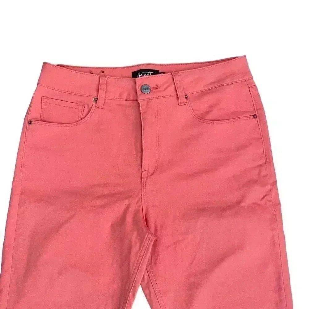 Nanette Hamilton Skinny Coral Cotton Blend Mid Rise Raw Hem Womens’ Jeans SZ 10 - Picture 2 of 13